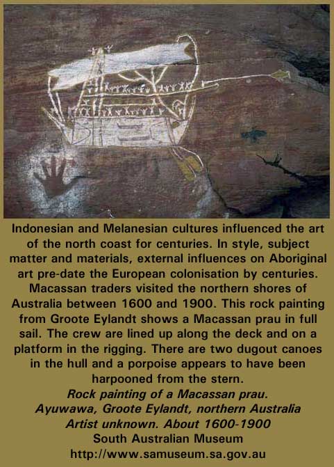 Rock painting of a Macassan Prau