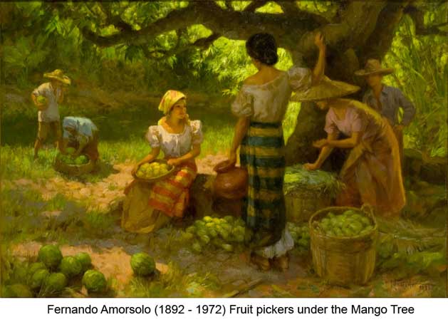 Fruit Pickers Under The Mango Tree