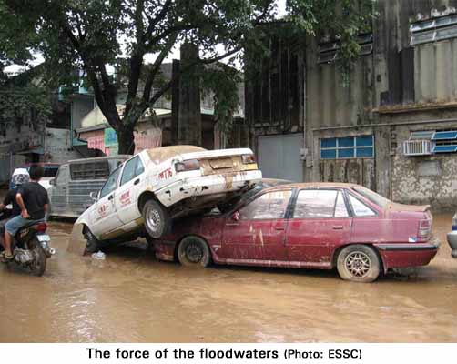 The force of the floodwaters