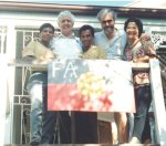 Menggay at the FAIRA office with Palawig Cabalic, Bob Anderson, Ben Jugatan and Max Hunt